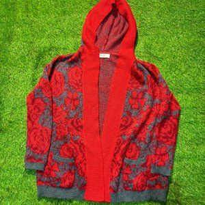 Anthropologie Sparrow hooded rose cardigan